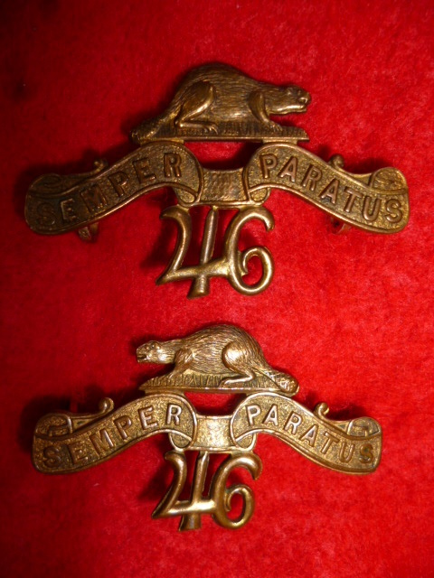 MM149 - 46th Durham Regiment Officer's Collar Badge Pair, 1900 